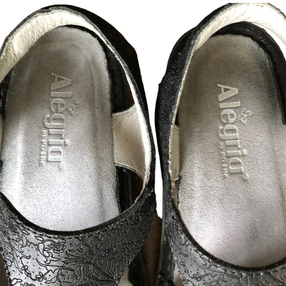 Alegria Viki Black Floral Slingback Sandal EU 37 - Picture 7 of 9